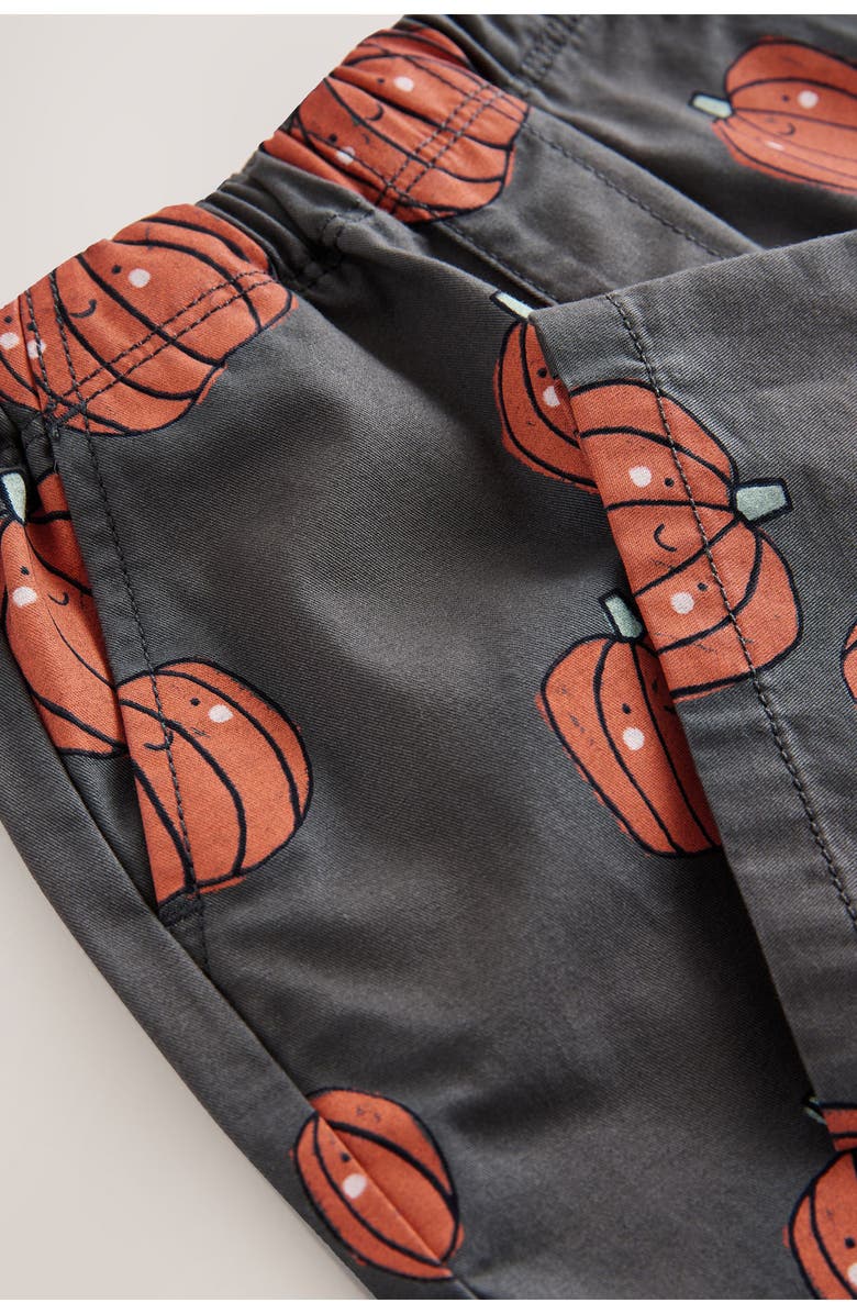 NEXT Kids' Pumpkin Print Pull-On Cotton Pants, Alternate, color, Black