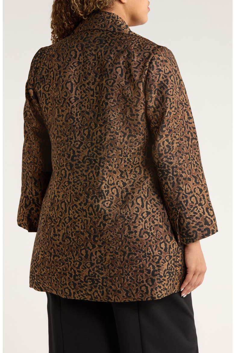 Leopard Print Topper Coat, Alternate, color, DARK CAMEL MULTI