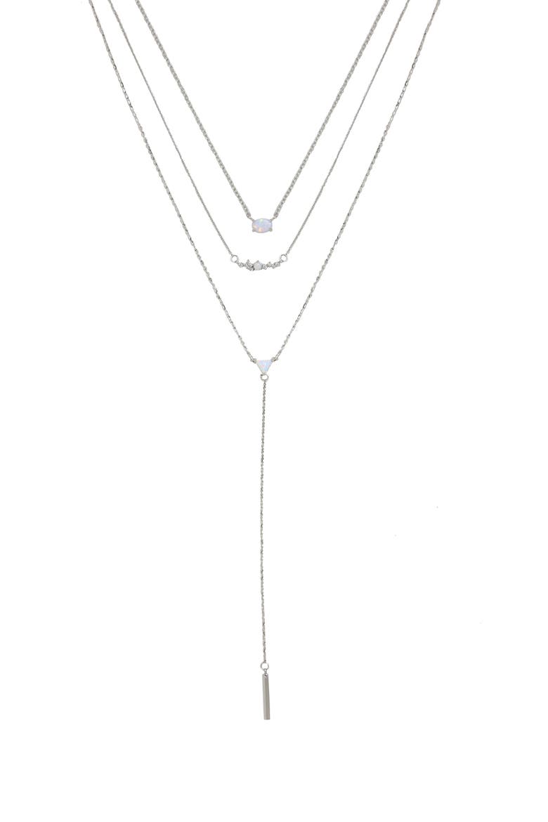 Set of 3 Opal Necklaces, Main, color, SILVER