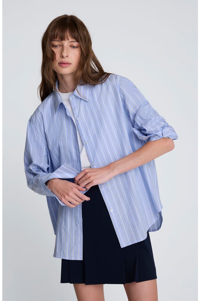 Flip Cufly Button-Up Shirt, Alternate, color, GLACIER BLUE MULTI