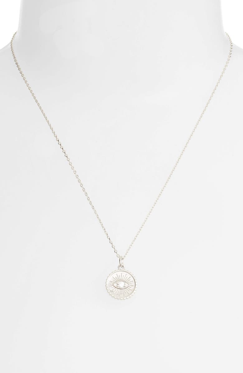 Knotty Coin Pendant Necklace, Alternate, color,