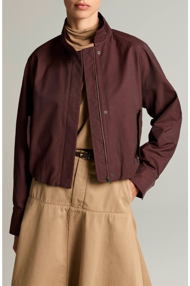 Funnel Neck Jacket, Main, color, CHERRYWOOD