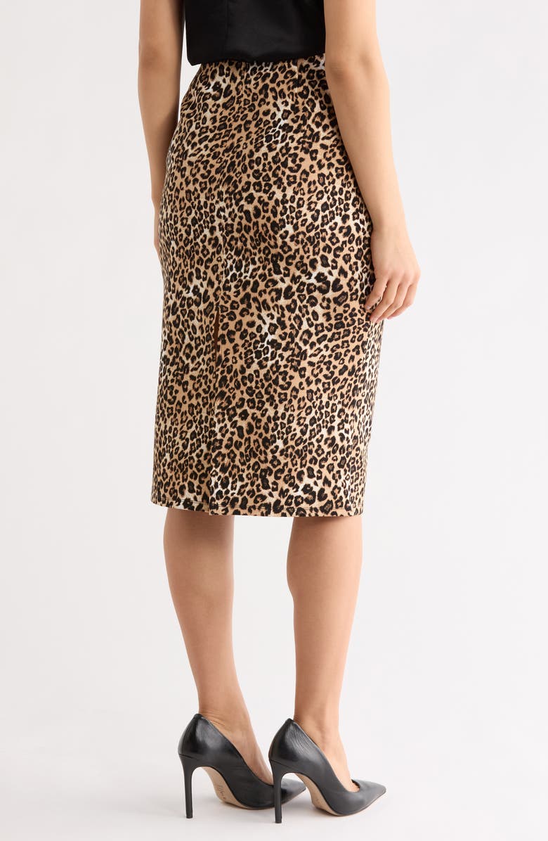 T Tahari Midi Skirt, Alternate, color, Leopard Print