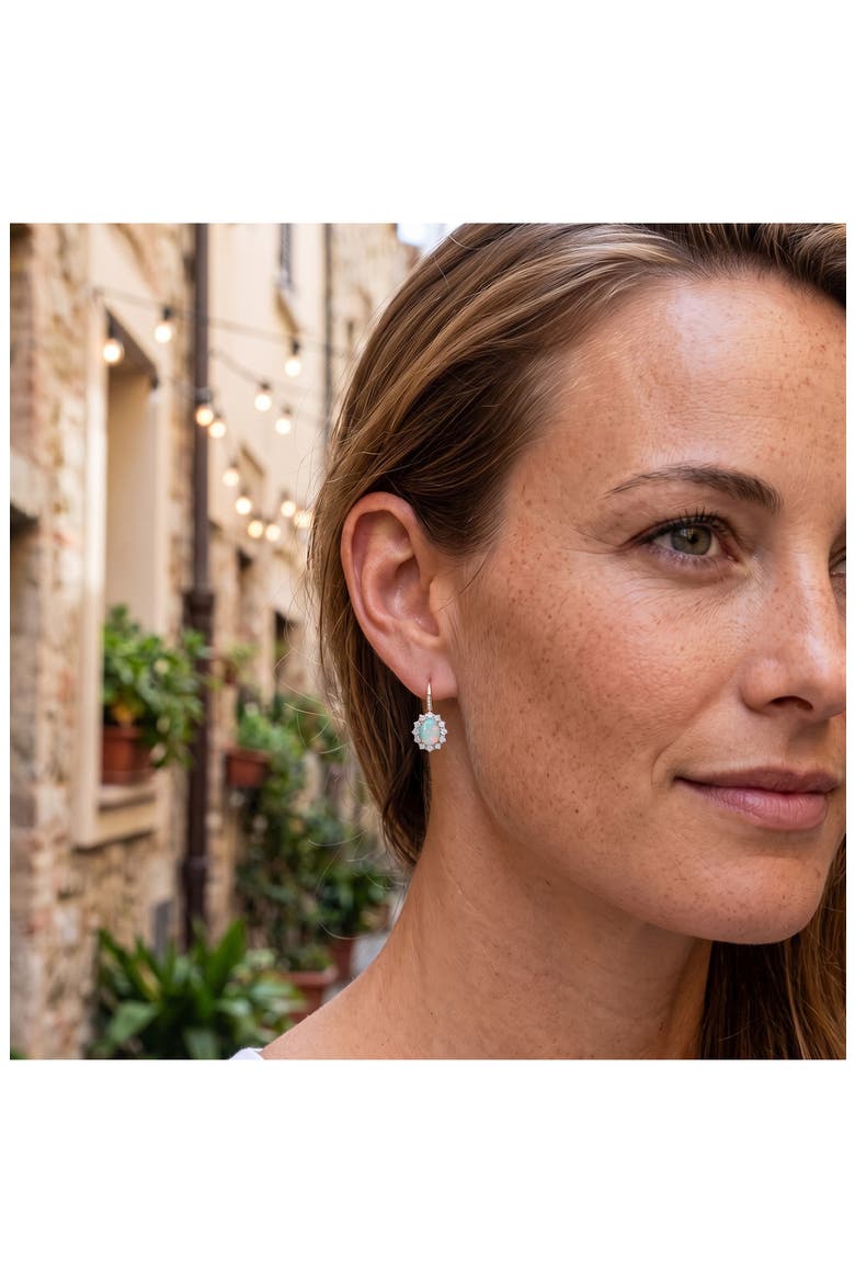 Ethiopian Opal and Diamond Drop Earrings, Alternate, color, BLUE