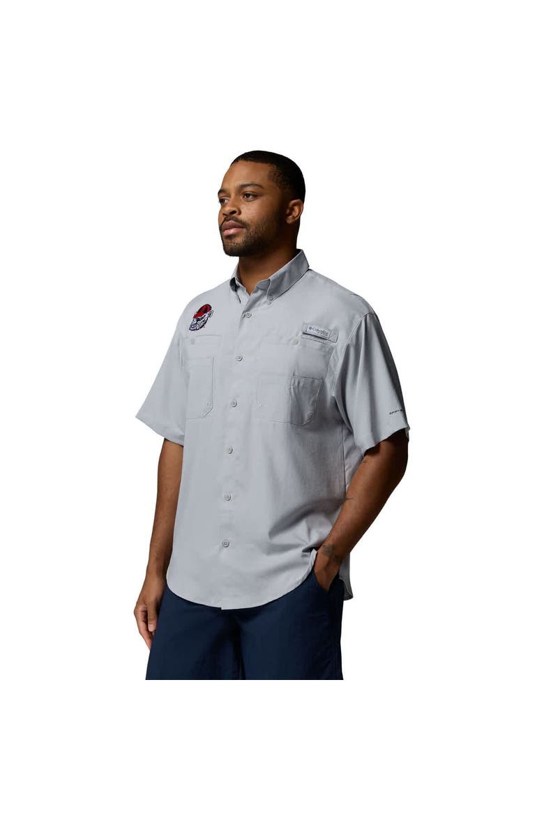 Men's Columbia Gray Georgia Bulldogs Tamiami Omni-Shade Button-Down Shirt, Alternate, color, Gray