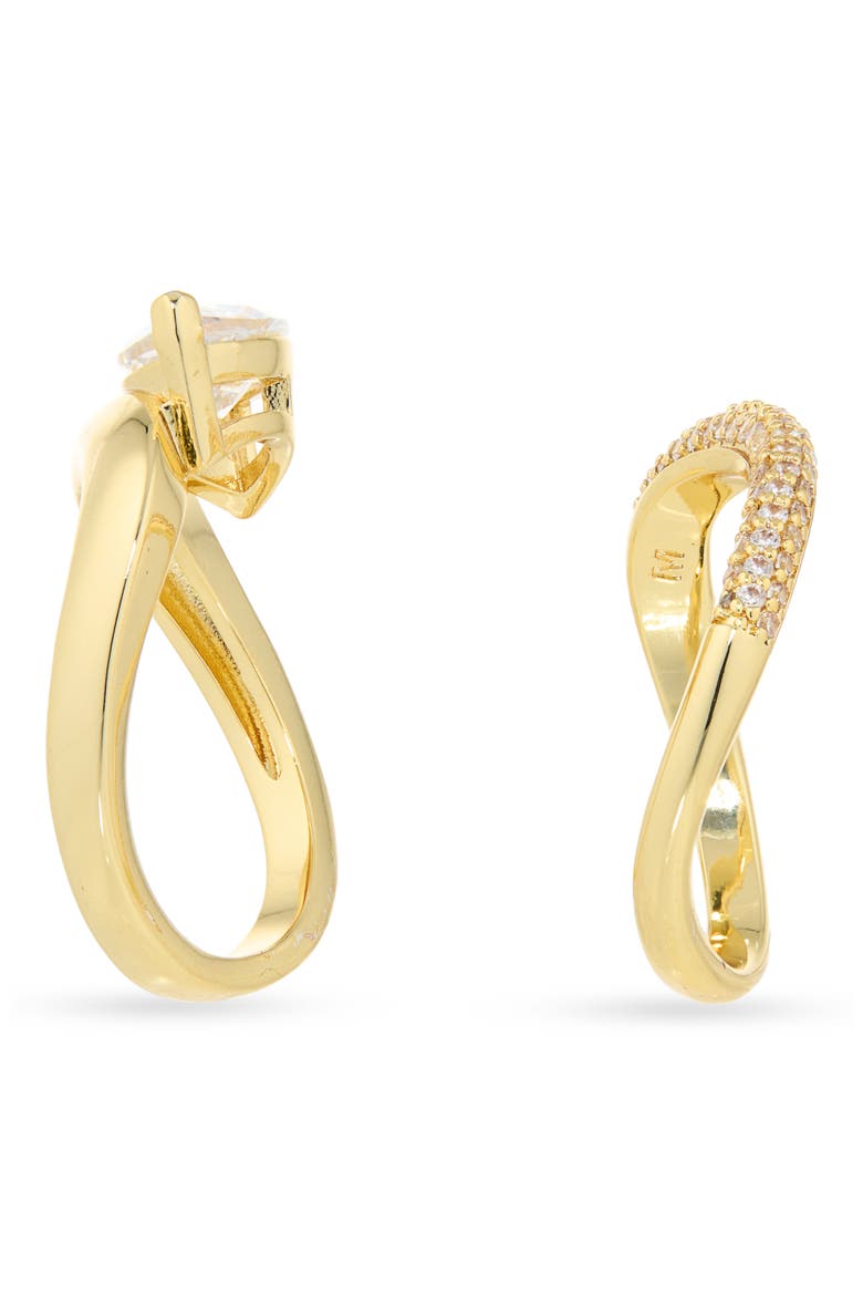 Set of 2 Friendship Cubic Zirconia Pinky Rings, Alternate, color, GOLD