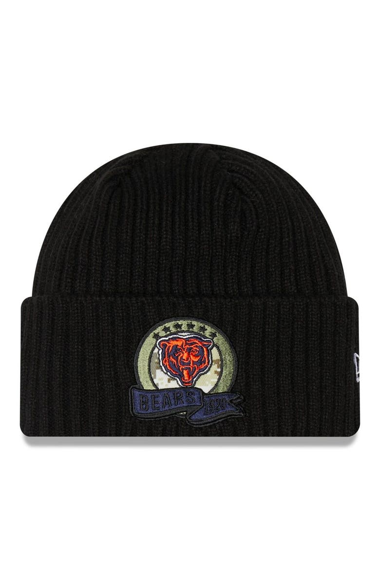 New Era Men's New Era Black Chicago Bears 2022 Salute To Service Knit Hat, Main, color,