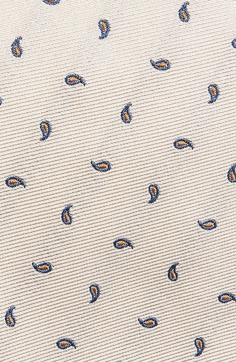BOSS Neat Paisley Silk Tie, Alternate, color, White