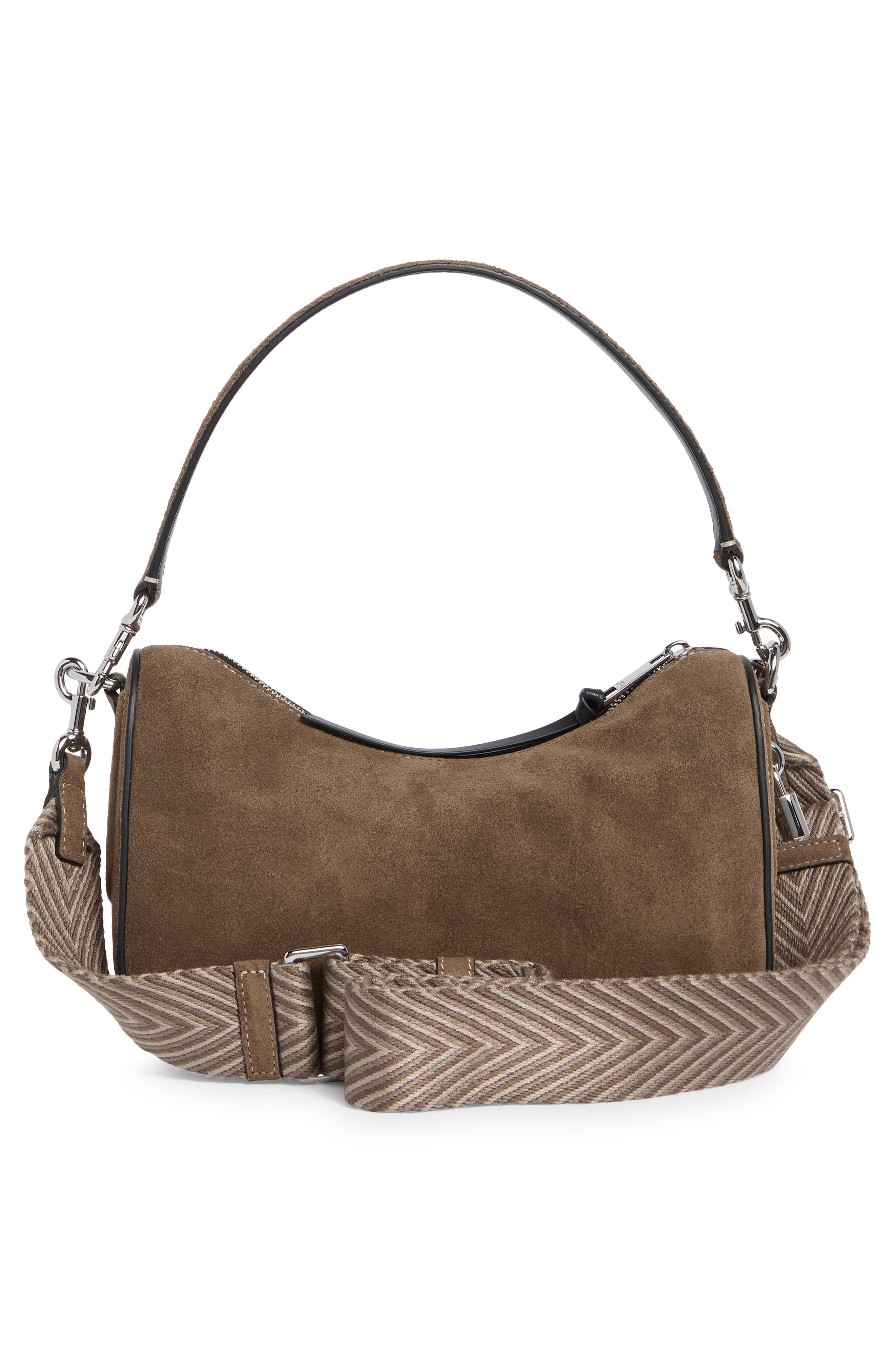 Marc Jacobs Suede Drifter Small Convertible Shoulder Bag, Alternate, color, Concrete