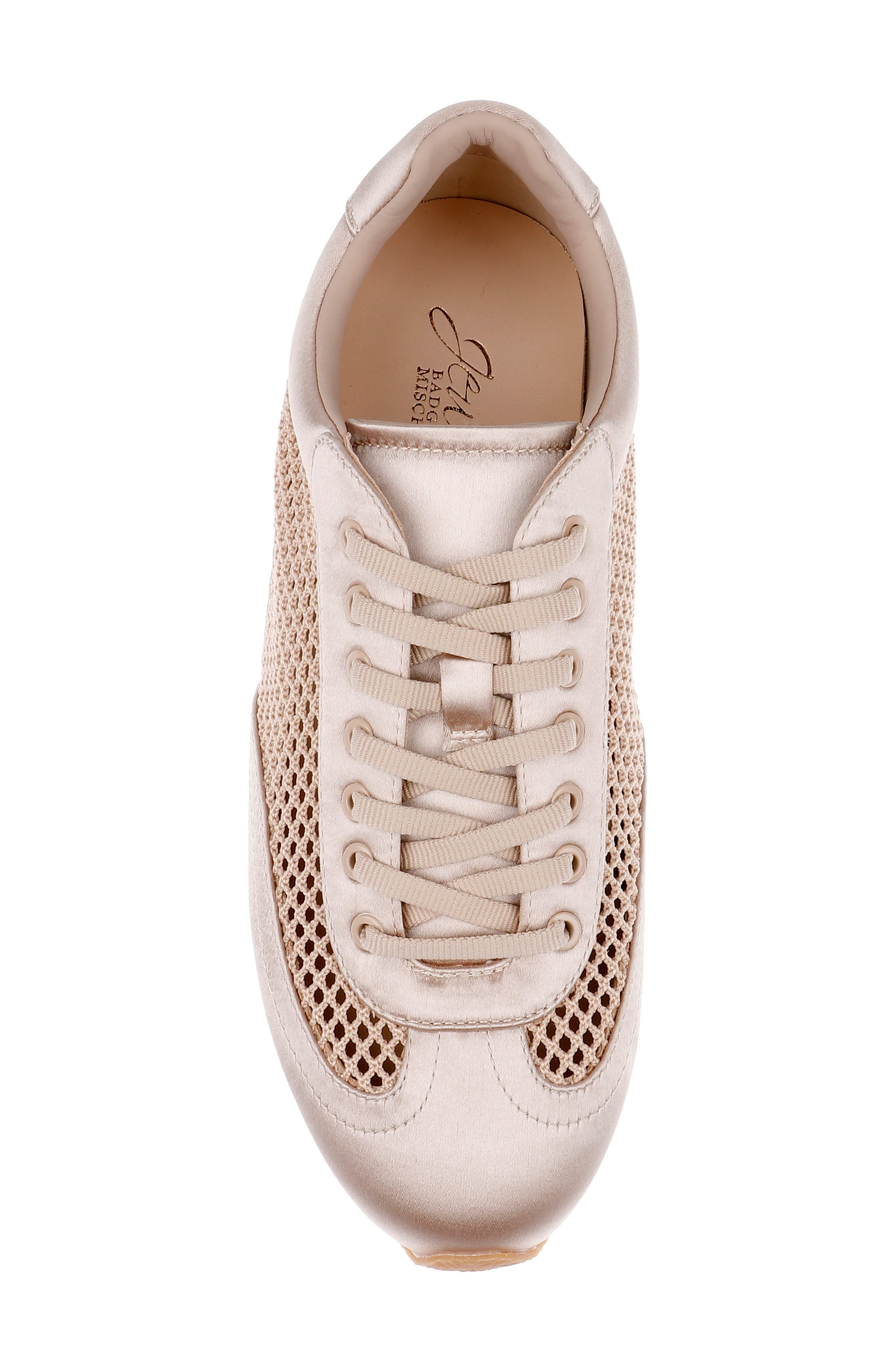 Jewel Badgley Mischka Inez Sneaker, Alternate, color, Nude/ Mesh