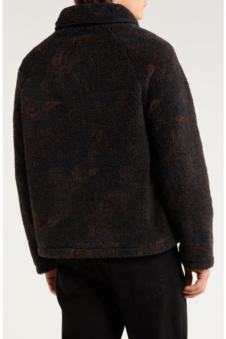 Tate Paisley High Pile Fleece Jacket, Alternate, color, BLACK / BROWN