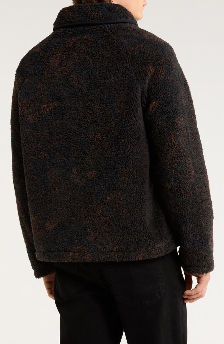 Wax London Tate Paisley High Pile Fleece Jacket, Alternate, color, Black / Brown