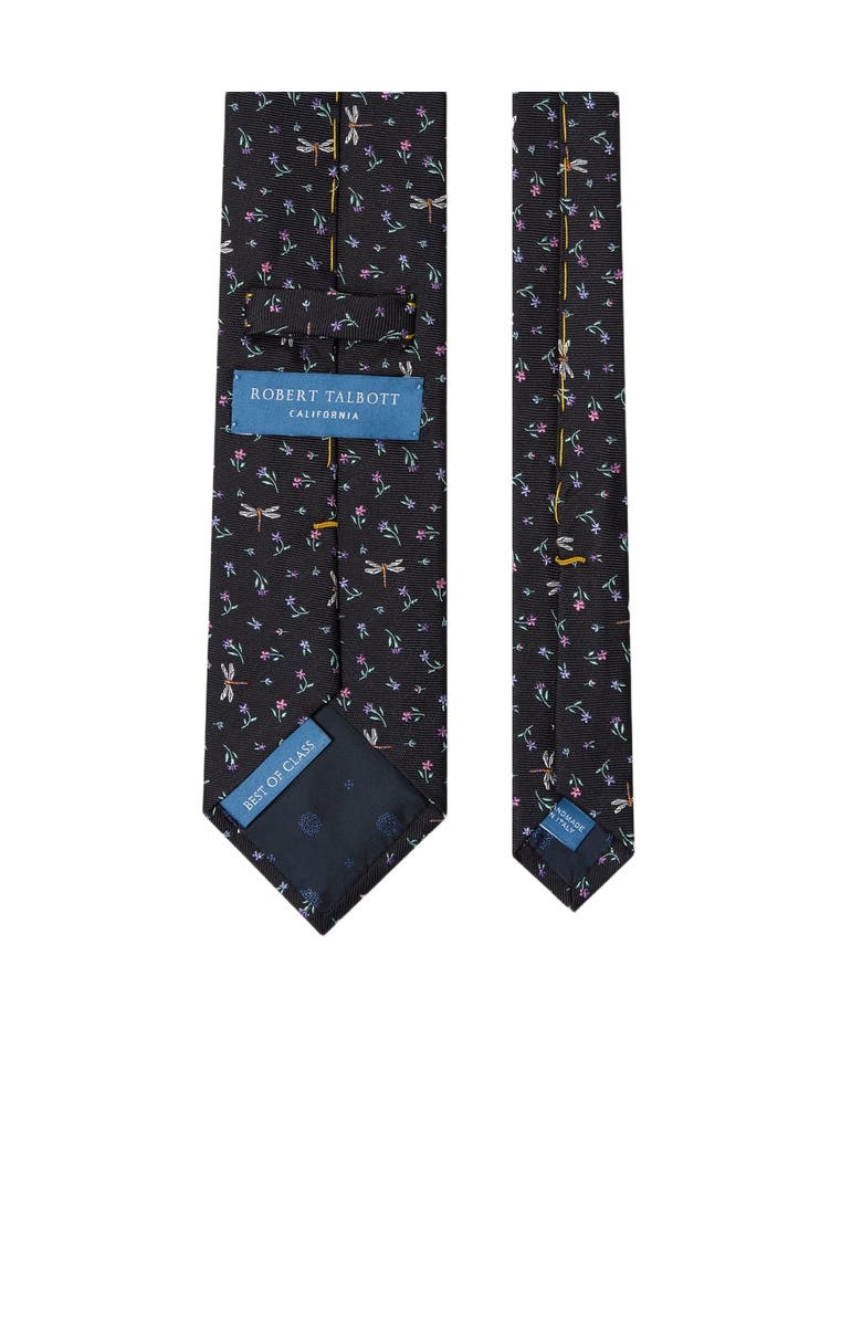 Robert Talbott Robert Dragonfly Ditsy Floral Best of Class Necktie, Alternate, color, Navy