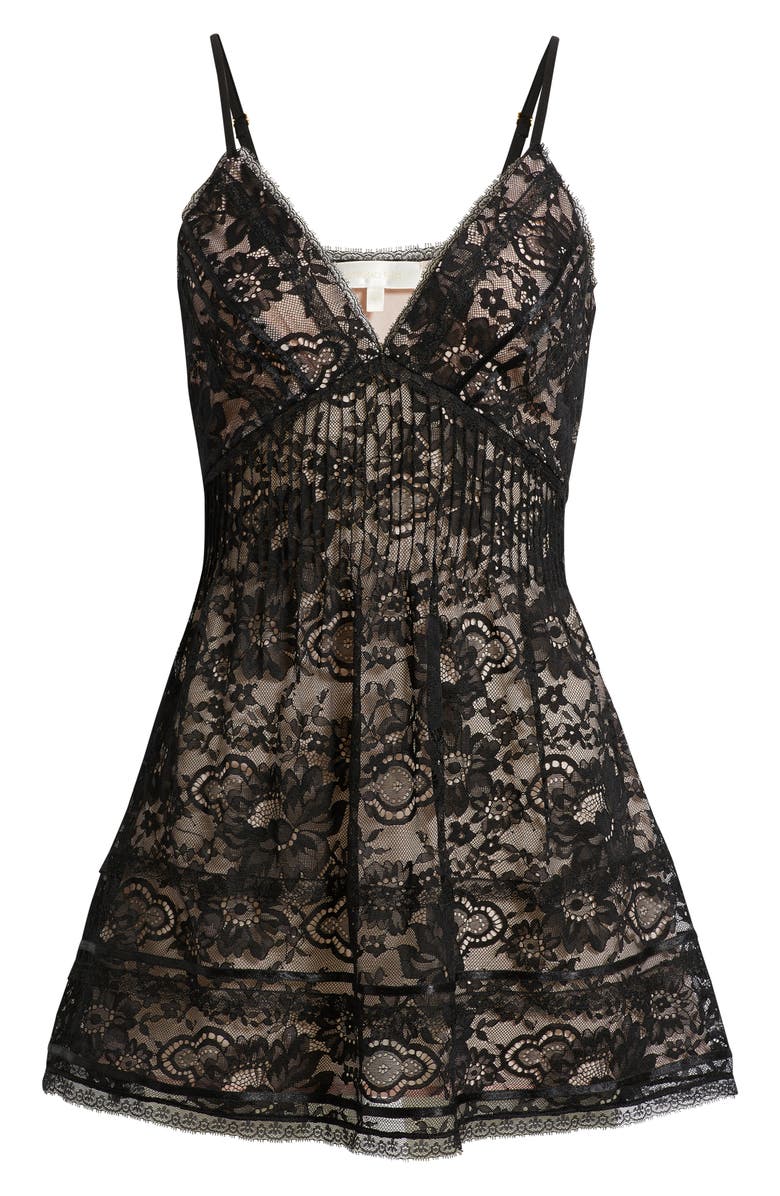 LoveShackFancy Levina Lace Minidress, Alternate, color, Black