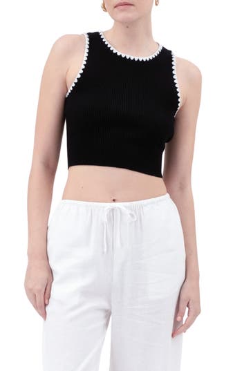 BLU PEPPER BLU PEPPER CONTRAST TRIM SLEEVELESS TOP 