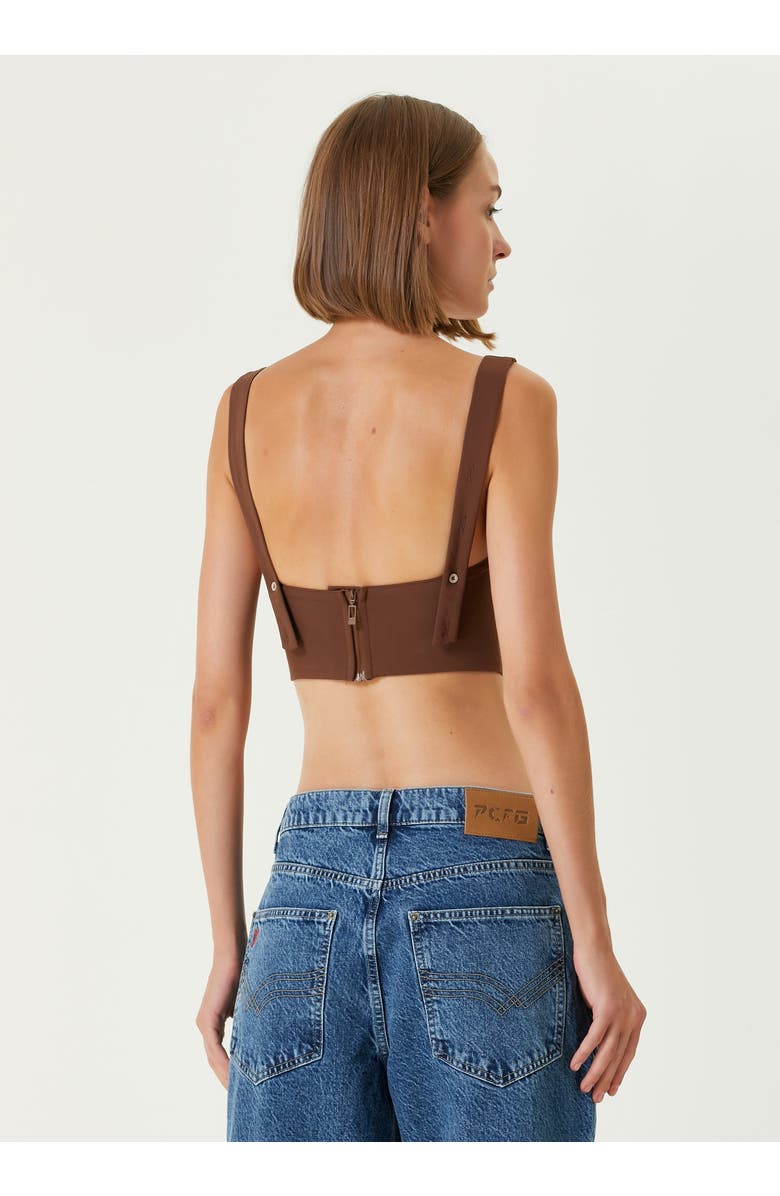 PCFG Cotton Woven Corset Top, Alternate, color, Anthracite