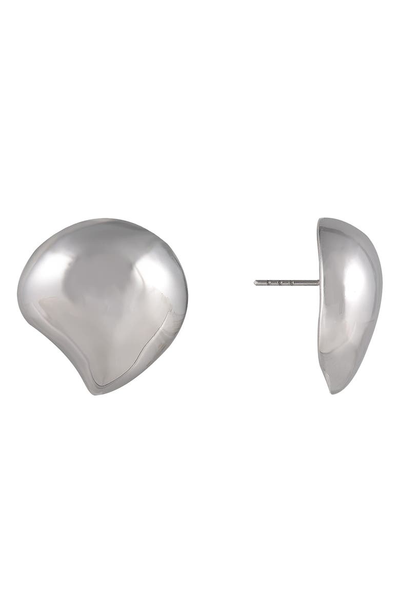 Rachel Roy Teardrop Button Earrings, Alternate, color, Silver