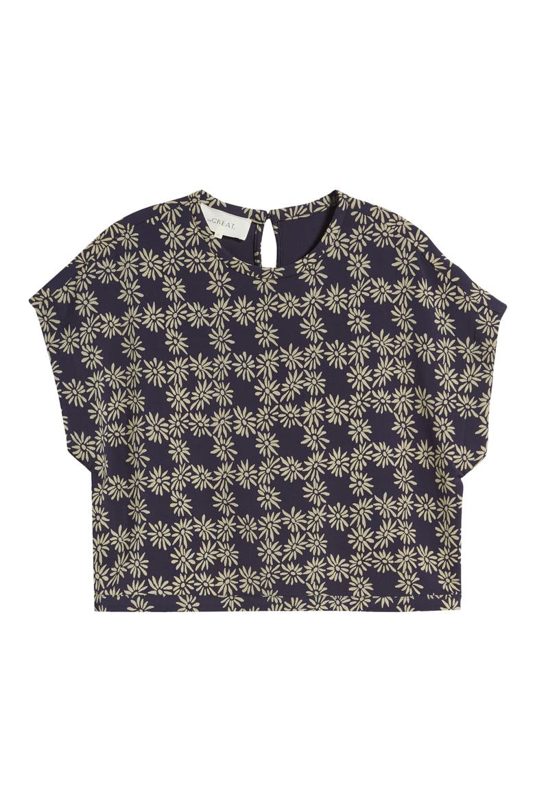 The Wander Floral Top, Alternate, color, NAVY SCATTERED DAISY