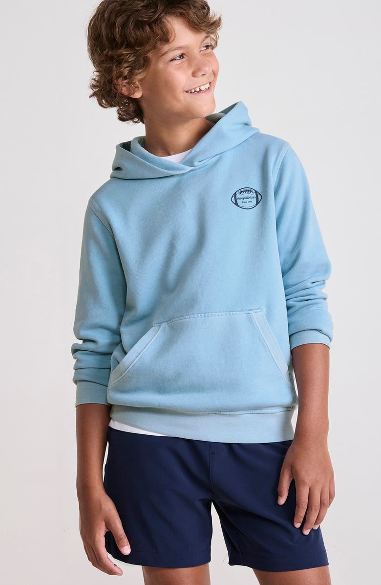 vineyard vines Kids' Football Graphic Hoodie, Alternate, color, Jake Blue