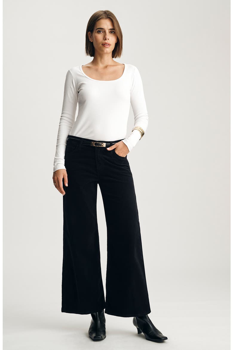 Paloma Wide Leg Velvet Pants, Alternate, color, BLACK VELVET