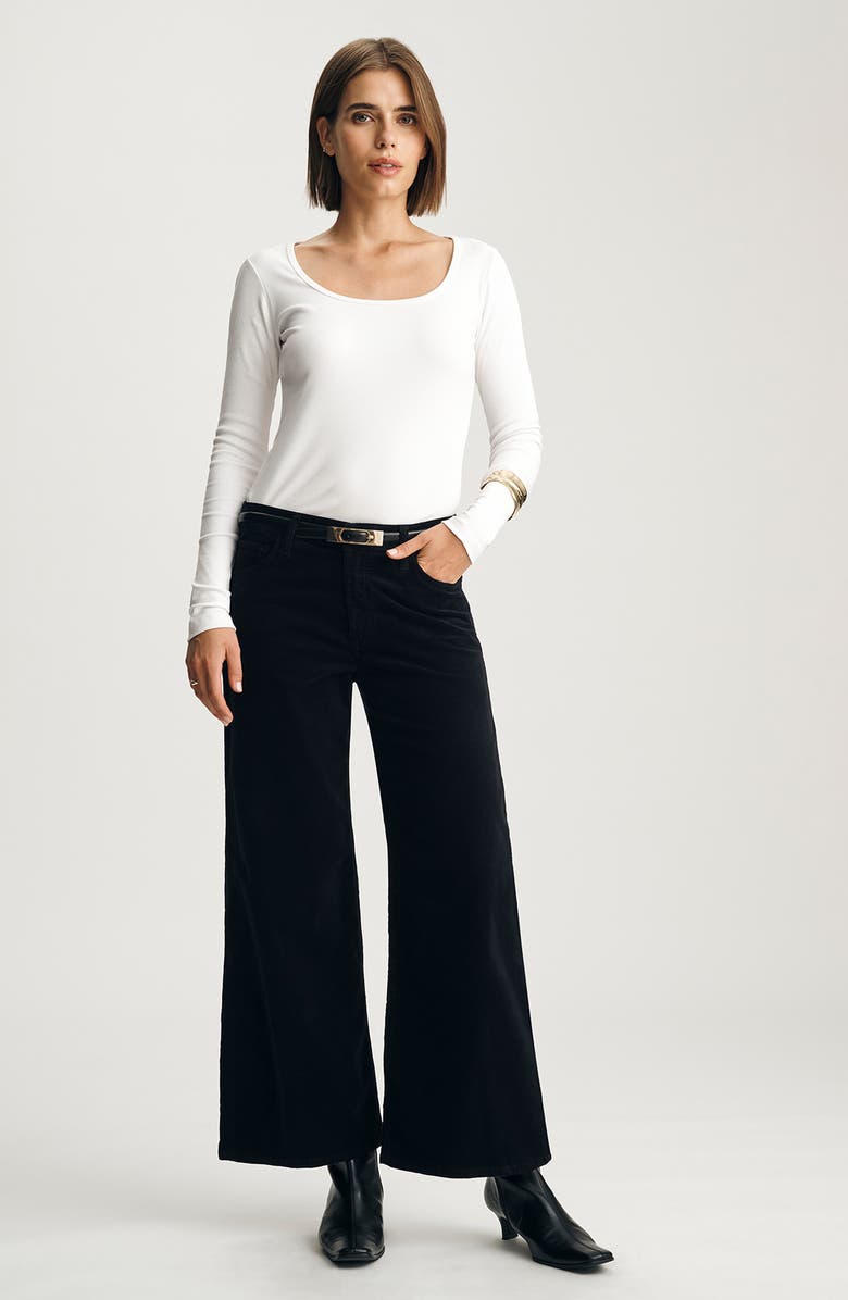 Mavi Jeans Paloma Wide Leg Velvet Pants, Alternate, color, Black Velvet