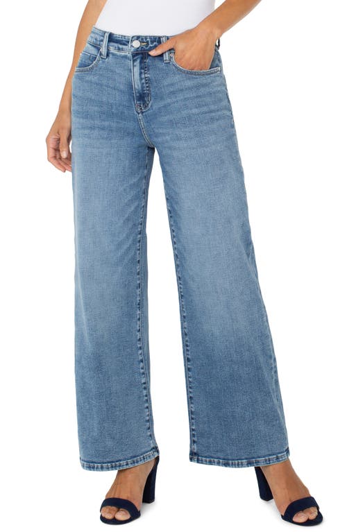 Liverpool Los Angeles Petite Stride High-rise Wide-leg Jeans In Carbon Canyon