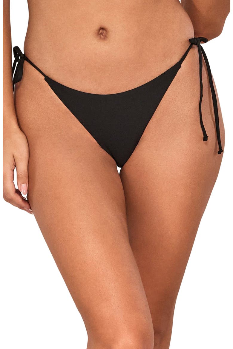 McKenna Tie Side Bikini Swim Bottoms, Alternate, color, Black