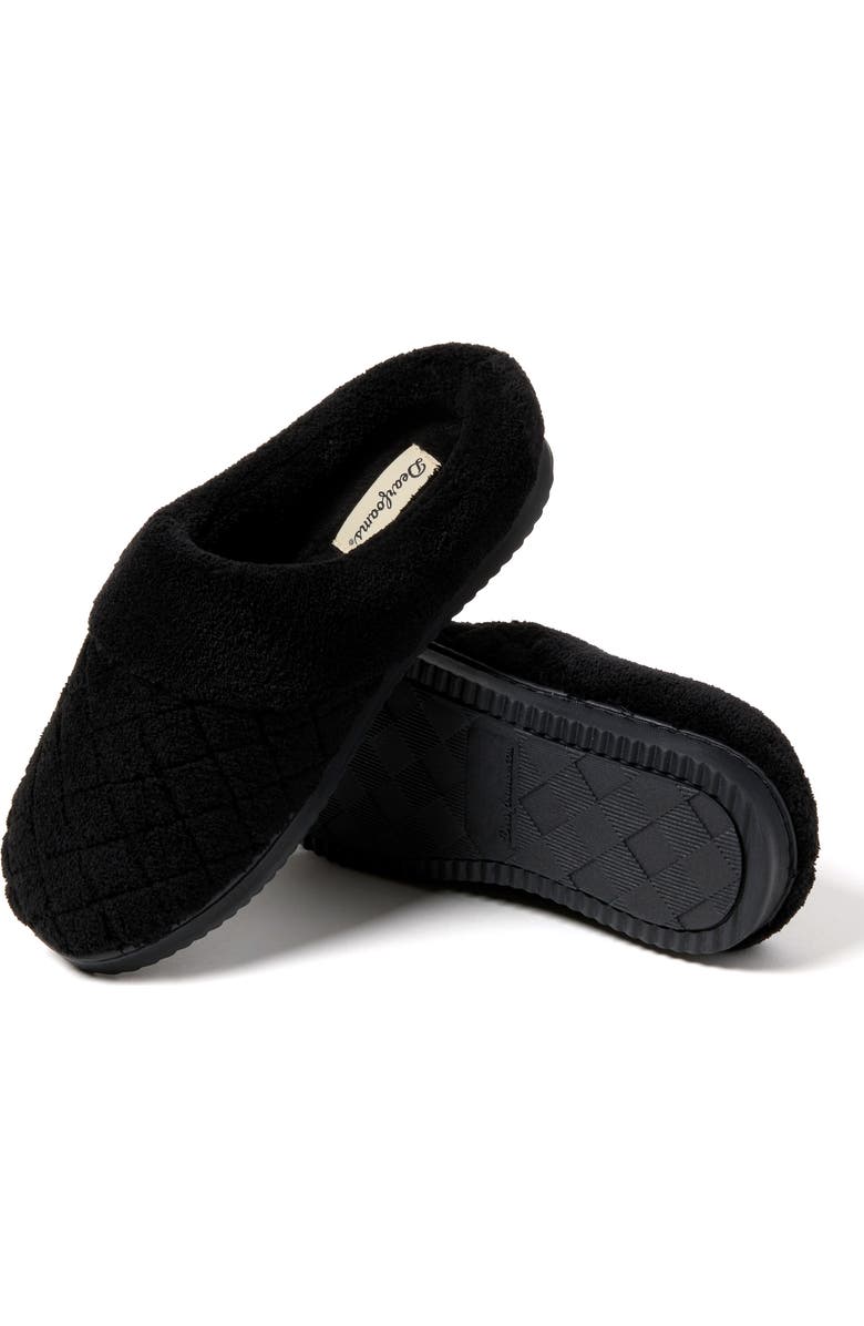 DEARFOAMS Libby Quilted Terry Clog Slipper, Alternate, color, Black
