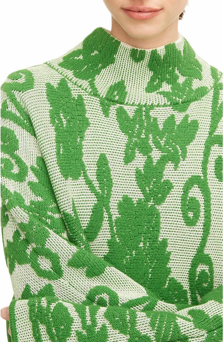 Rebecca Taylor Tapestry Jacquard Turtleneck, Alternate, color, Tapestry Fleur Golf Combo