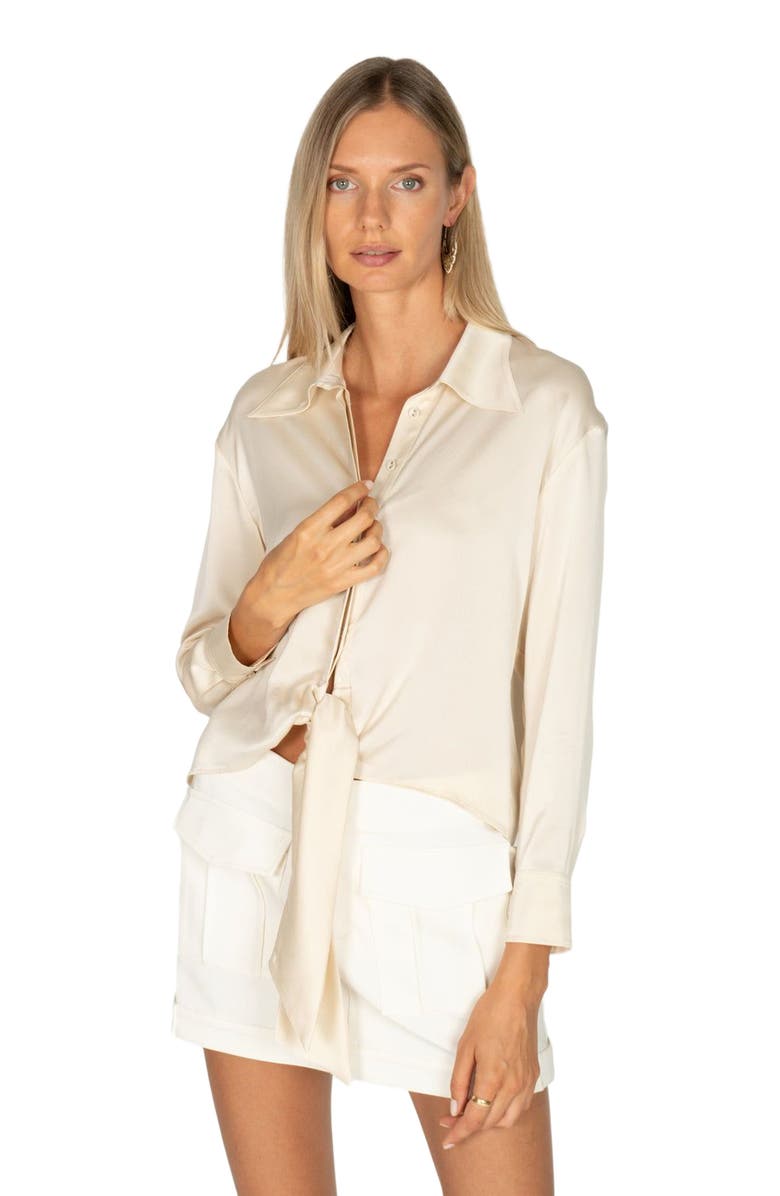 SECRET MISSION Rae Top, Alternate, color, Antique Crème