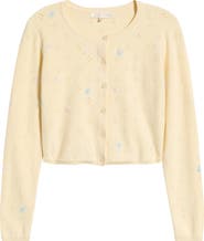 LoveShackFancy Paelynn Floral Embroidered Pointelle Cardigan