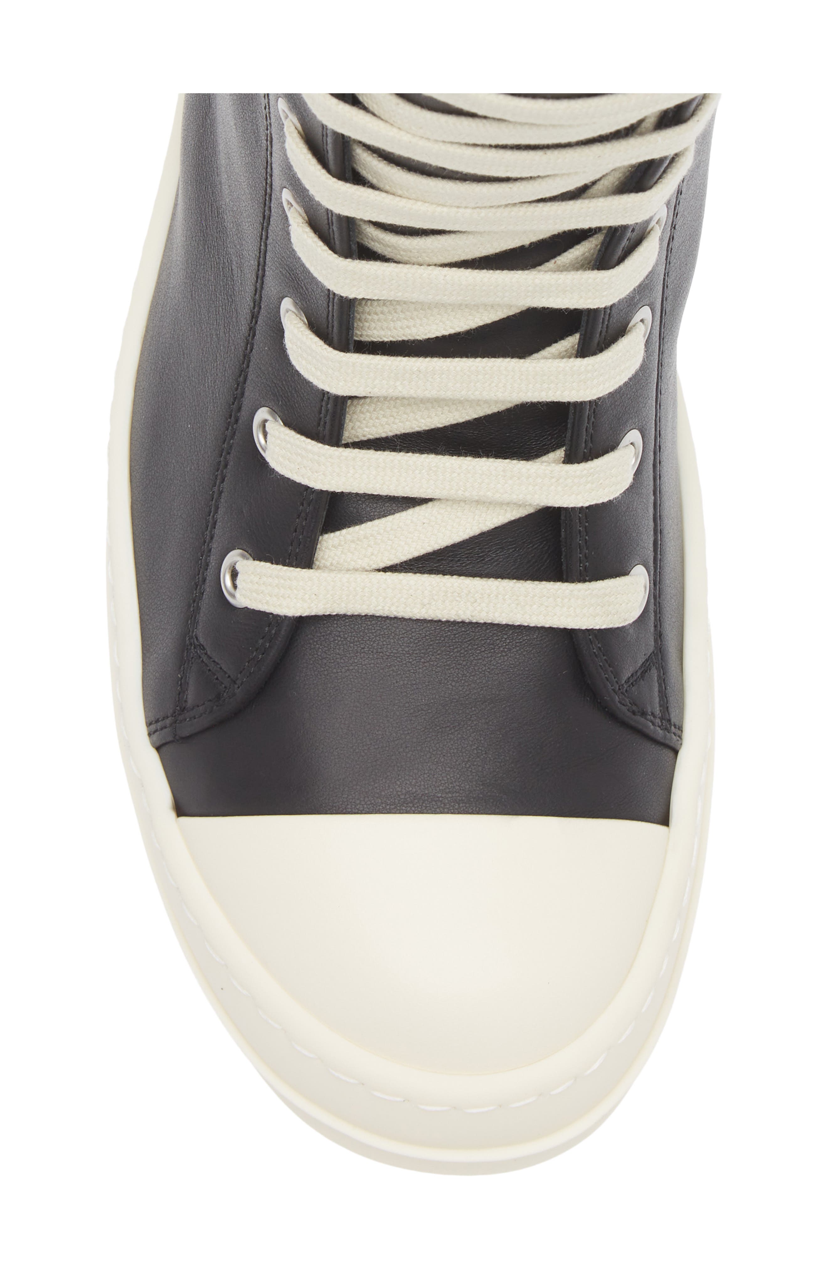 Rick Owens High Top Sneaker, Alternate, color, Black/ Milk/ Milk