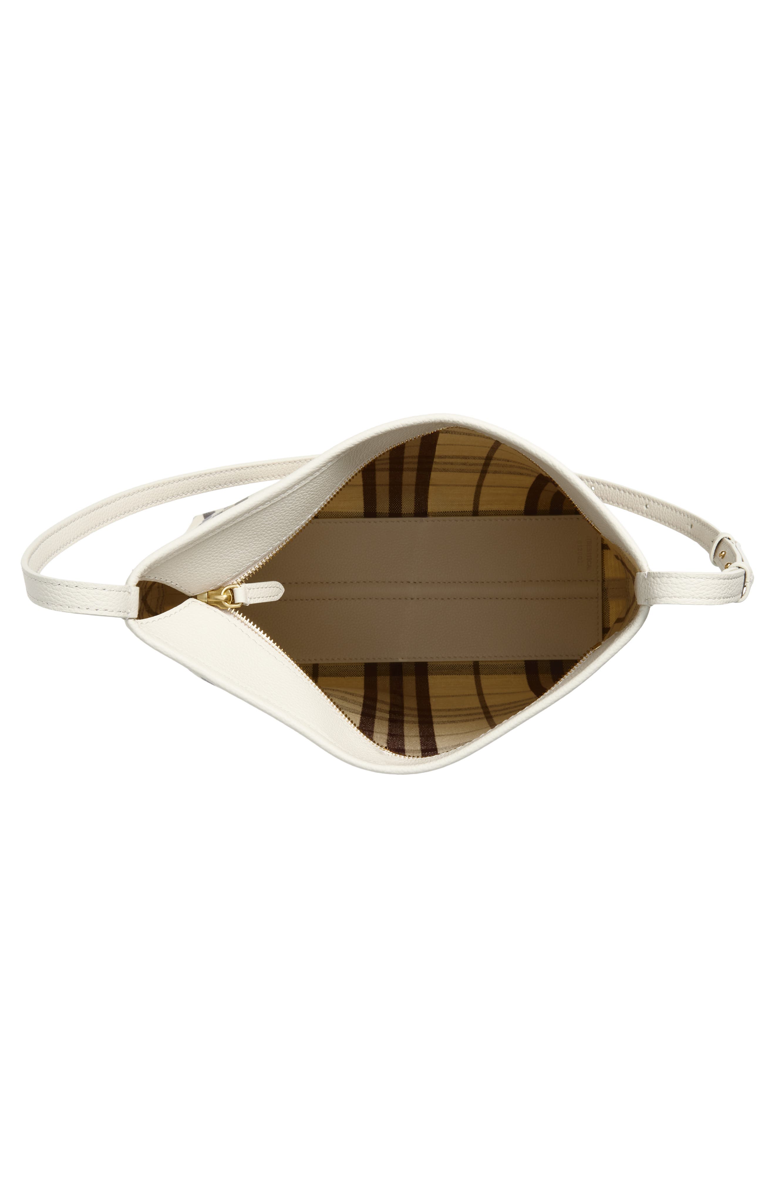 Burberry Small Highlands Check Coated Canvas Shoulder Bag, Alternate, color, Light Beige