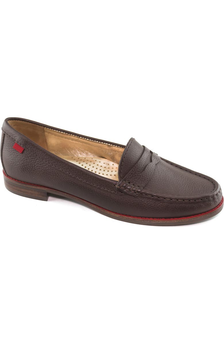 Marc Joseph New York East Village Penny Loafer, Main, color, Brown Grainy
