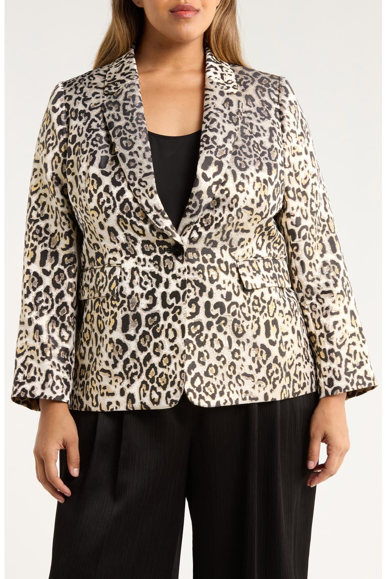 Leopard Metallic Blazer, Alternate, color, GOLD LEOPARD