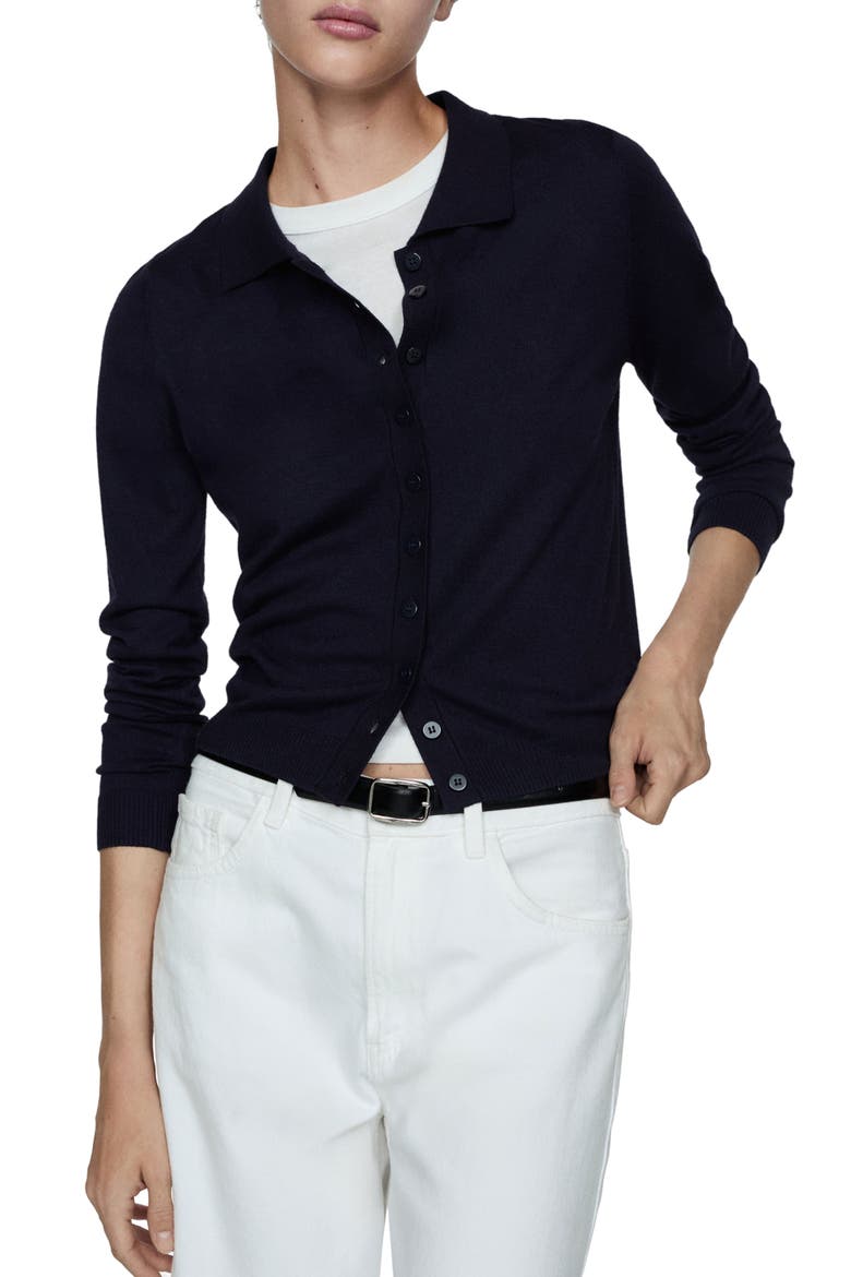 Polo Cardigan, Main, color, DARK NAVY