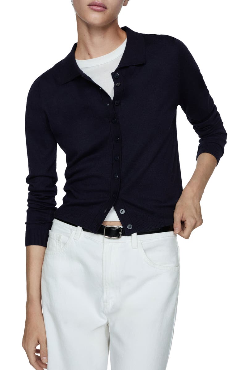 MANGO Polo Cardigan, Main, color,
