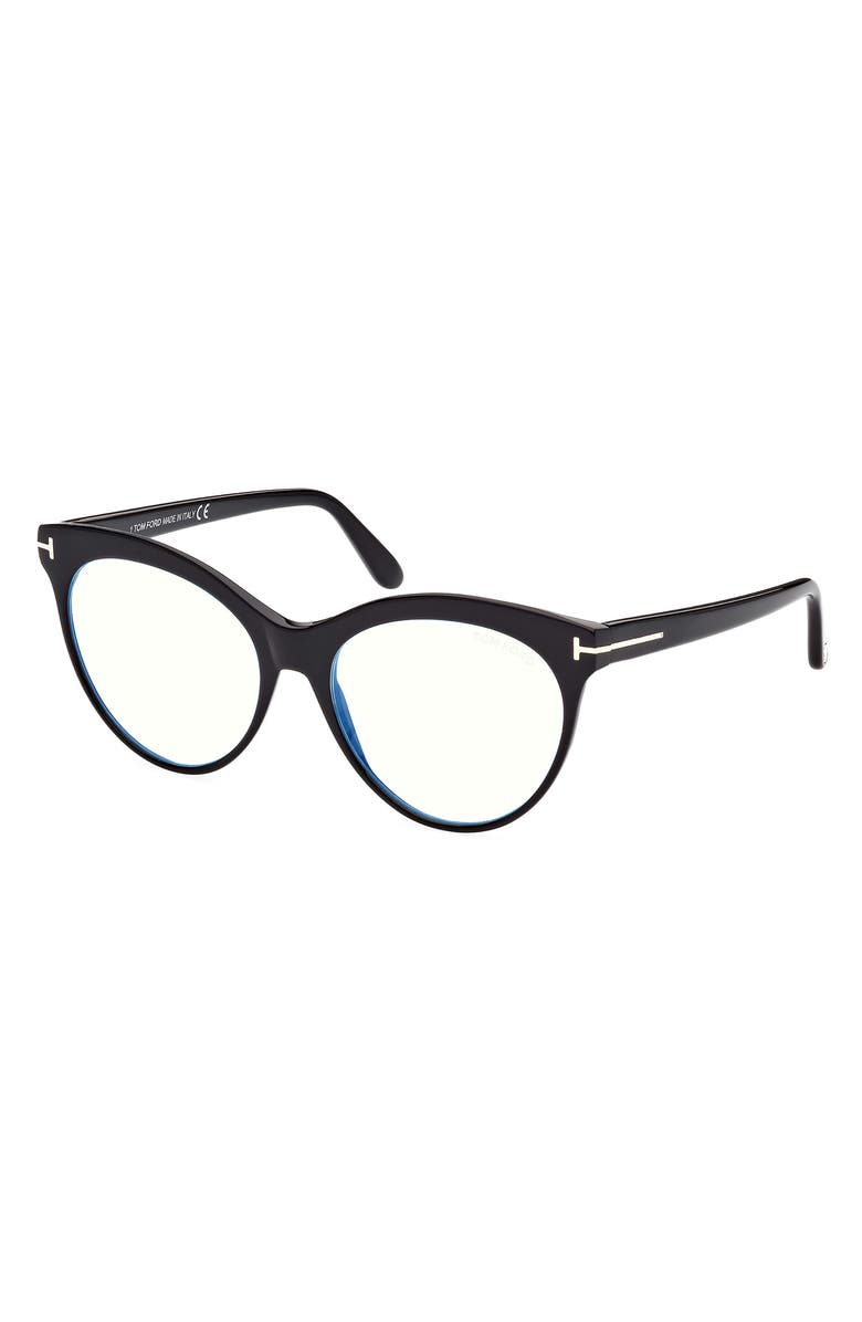 TOM FORD 55mm Cat Eye Blue Light Blocking Glasses, Alternate, color, 