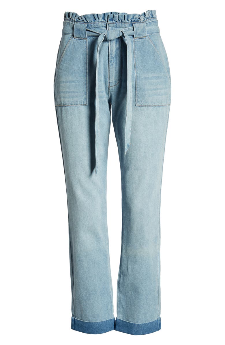 Tinsel Belted Paperbag Waist Jeans, Alternate, color,
