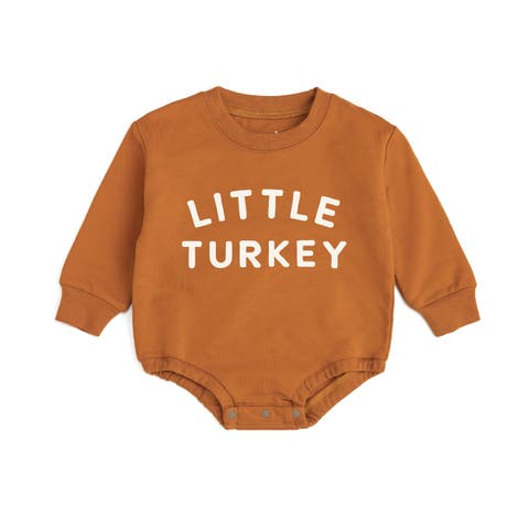 Little Turkey Thanksgiving Long Sleeve Romper