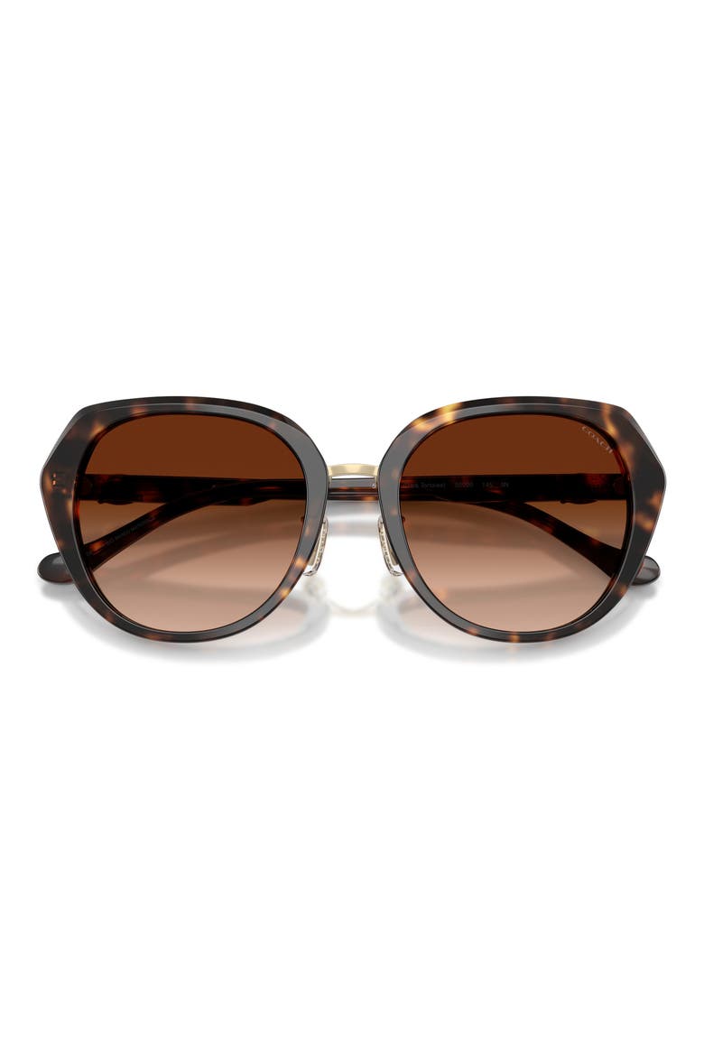 55mm Irregular Round Sunglasses, Alternate, color, DARK TORTOISE / BROWN GRADIENT