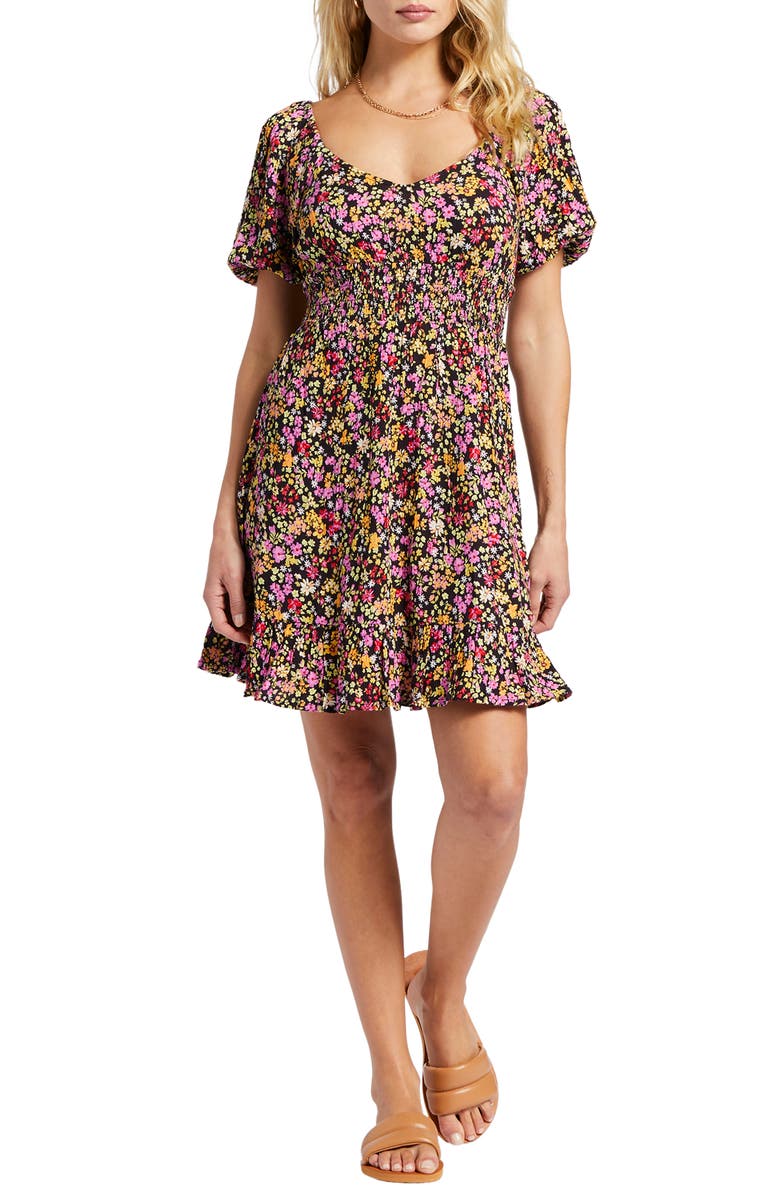 Billabong Something Pretty Floral Smocked Dress, Main, color,