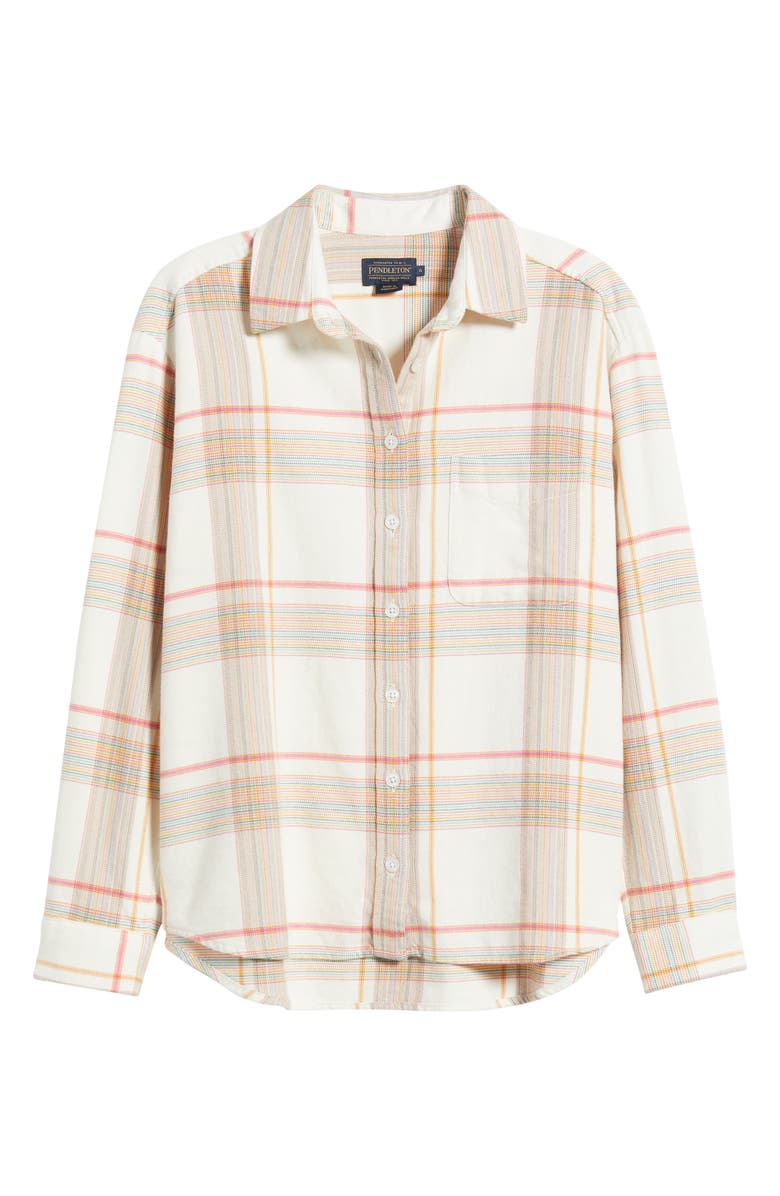 Pendleton Plaid Cotton Flannel Button-Up Shirt, Alternate, color, 