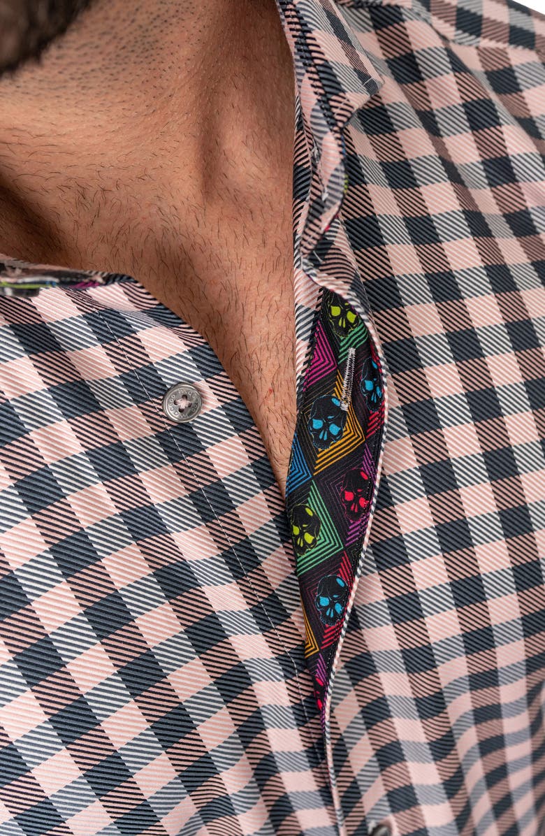 Maceoo Einstein Squares White Regular Fit Plaid Button-Up Shirt, Alternate, color, 