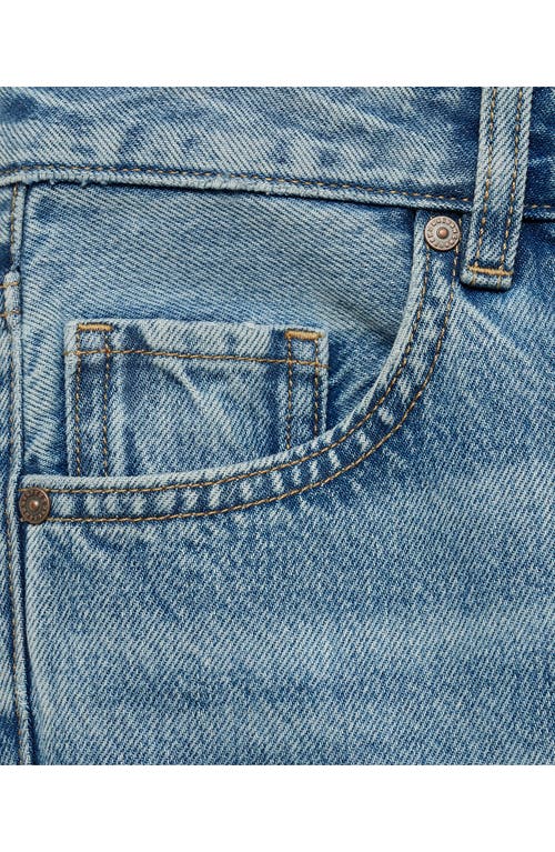 Mango High Waist Straight Leg Jeans In Medium Blue