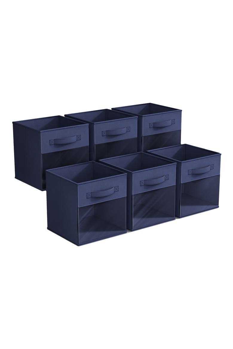 6-Pack Window Storage Cubes, Main, color, NAVY BLUE