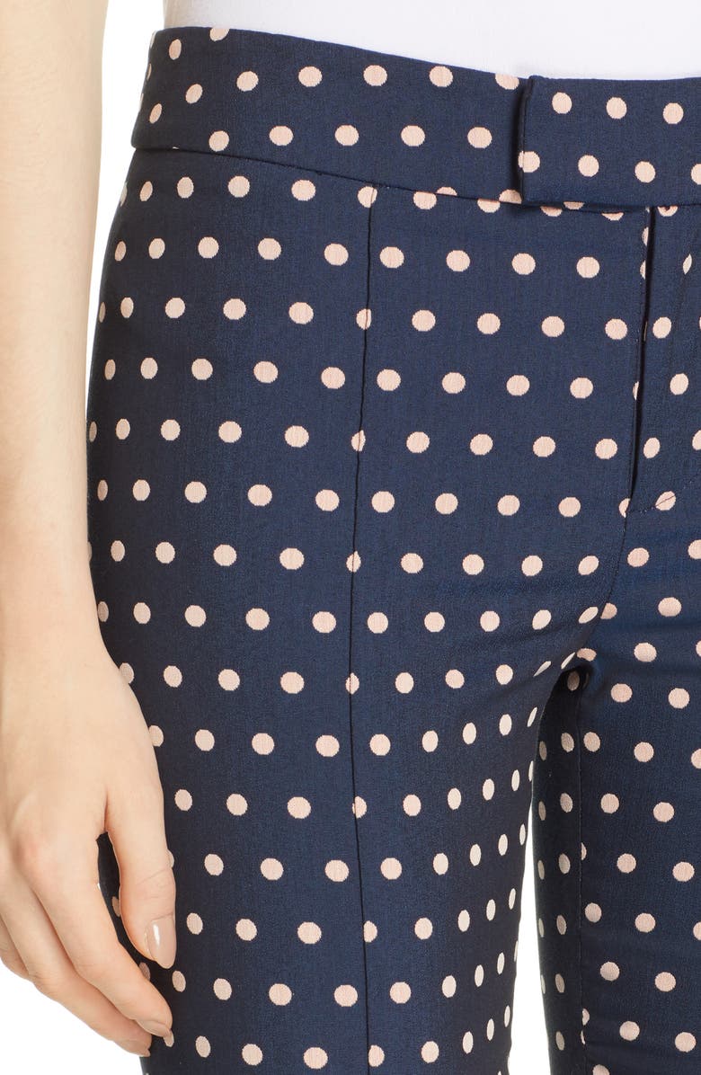 Smythe Stovepipe Polka Dot Jacquard Pants, Alternate, color, 