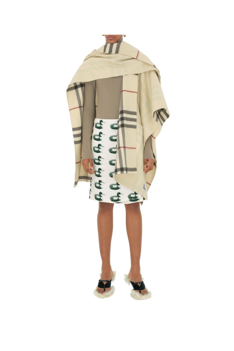 Cashmere Hooded Cape, Alternate, color, Stone beige