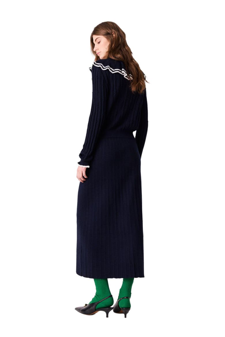 Layered cape cardigan, Alternate, color, Navy