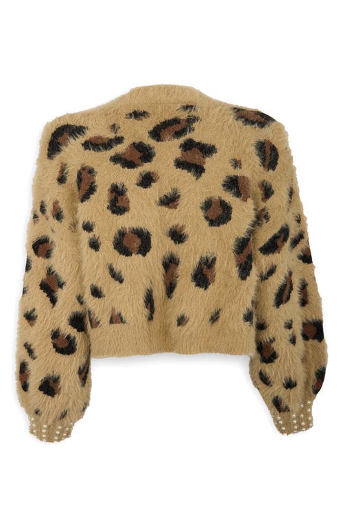 Saachi Leopard Spot Embellished Cardigan In Brown